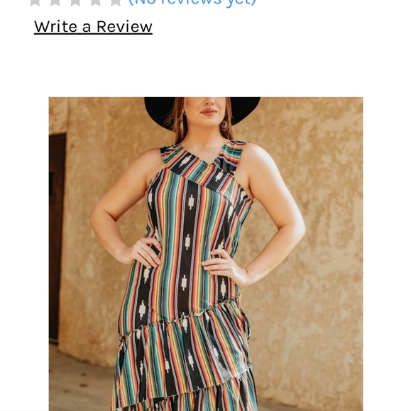 Western wear Aztec print asymmetric maxi dress size medium - Picture 3 of 4